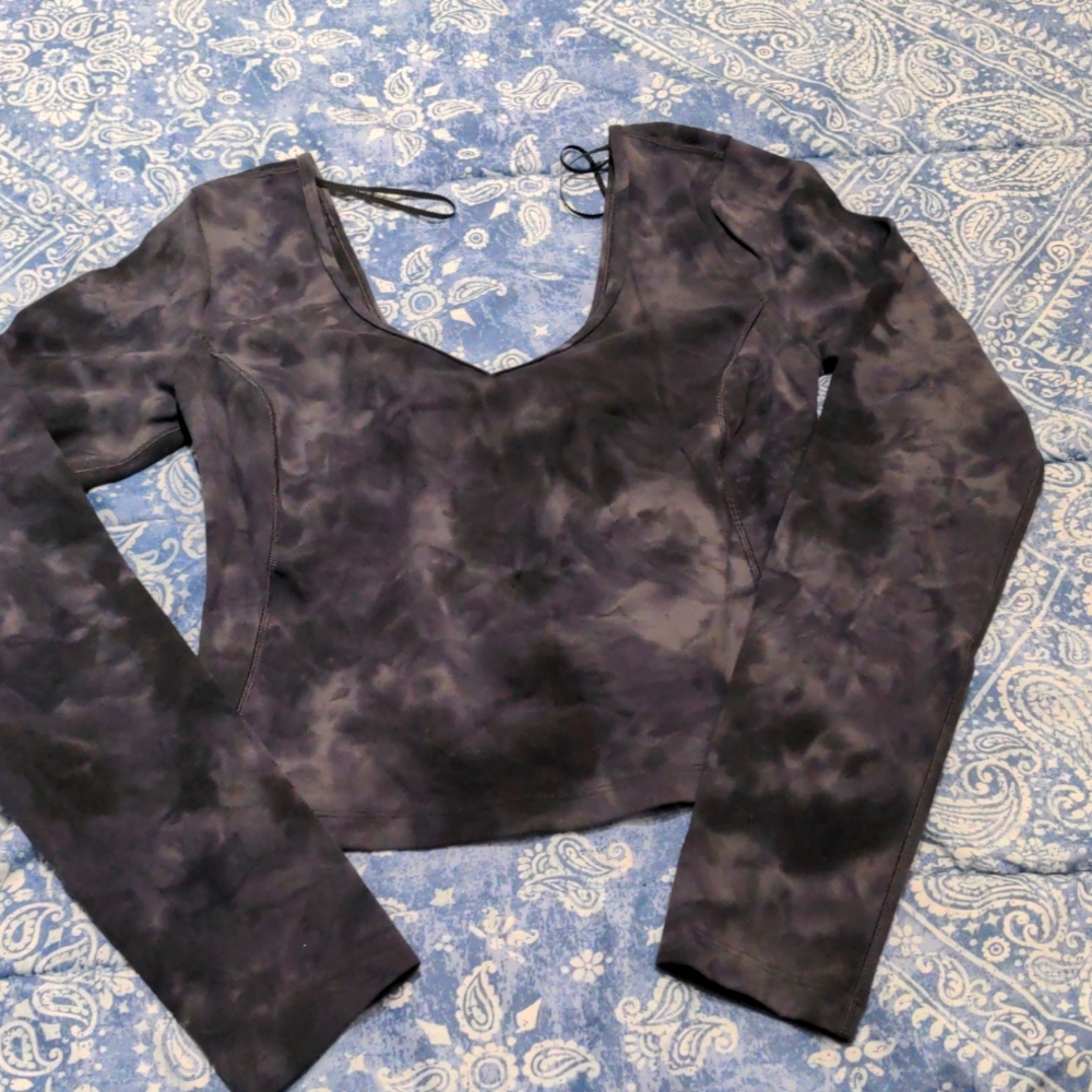lululemon athletica Tie-Dye Black Crop Top